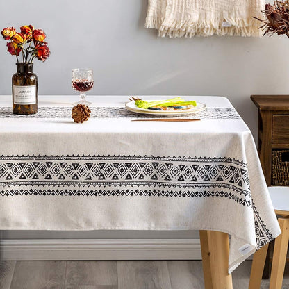 Modern and Minimalist Tablecloth Linen Fabric Decorative 55X120 Rectangle Printed Pattern Geometry Design Non-Fade Washable Stylish Table Cover for Kitchen Dining Tabletop1