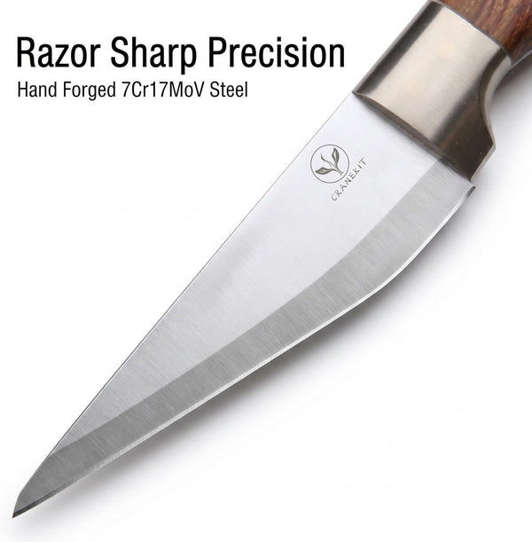 5.6" Forged Boning Knife with Sheath for Hunting & Meat Cutting5