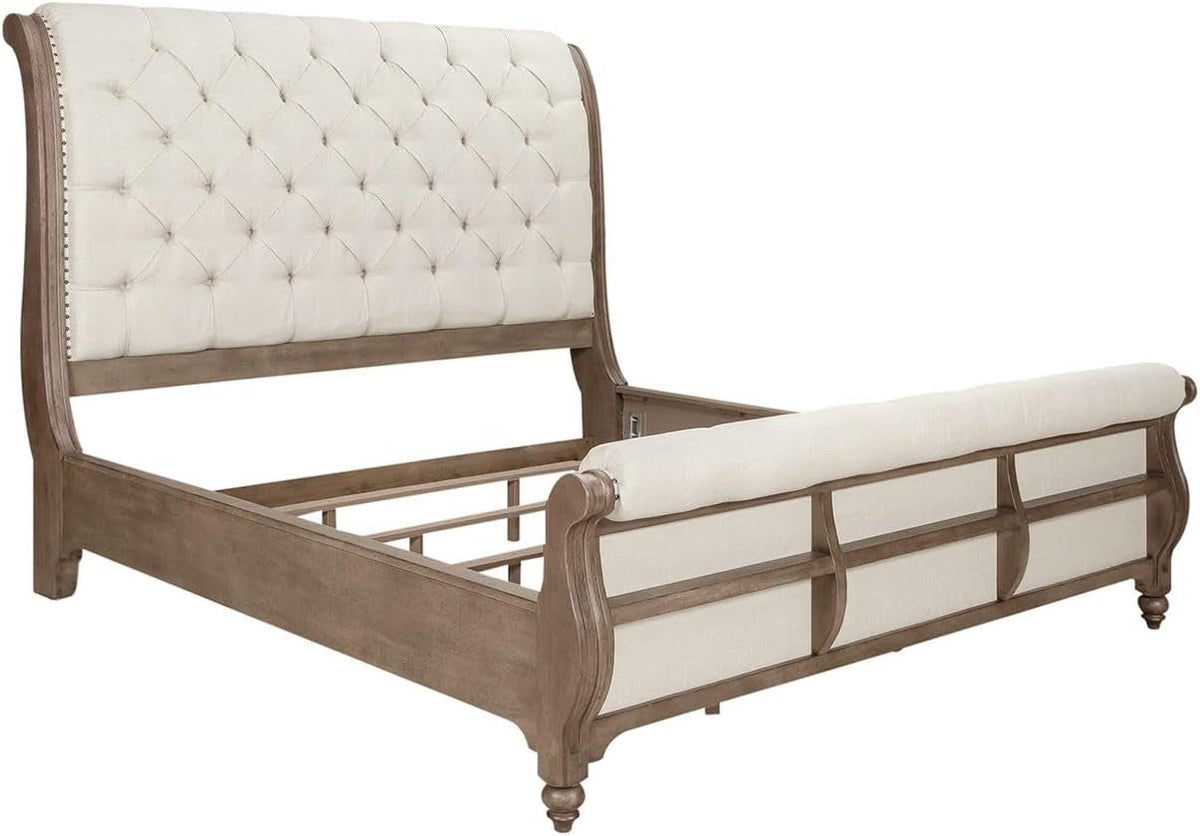liberty-furniture-americana-farmhouse-king-sleigh-bed-traditional-bedroom-upholstered-bed-frame-dusty-taupe-black-oak-wood