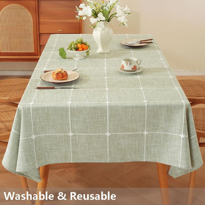 Cotton Square Tablecloth 70 X 70 Green Fabric Farmhouse Cloth Tablecloths Outdoor Table Cloth for Picnic Table Cover (Green,70"X70",Square)5