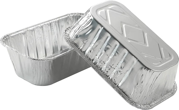 (50 Pack) 1Lb Mini Loaf Pans Heavy Duty Disposable Aluminum Foil Bread Tins Standard Size 6" X 3.5" X 2.5" Oven Safe Sturdy Small Bread Tin Pans 1 Pound Loaf Pans3
