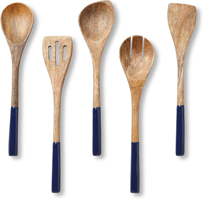 Premium Wooden Spoons for Cooking,Kitchen Utensils Set of 5(12")1