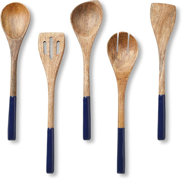 Premium Wooden Spoons for Cooking,Kitchen Utensils Set of 5(12")1