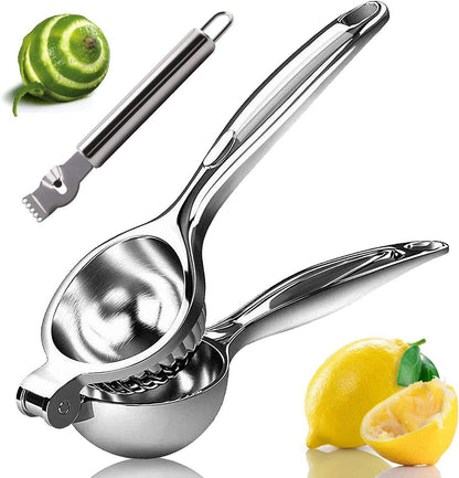 Lemon Squeezer, Fast Effortless Juice Extraction with Large Metal Citrus Juicer, Maximum Yield Heavy Duty Hand Lime Squeezer, Manual Lemon Juicer Press, Easy to Use W/Stainless Steel Zester1