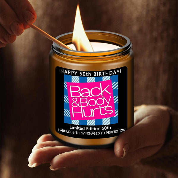50Th Birthday Gift for Her Him, Happy 50Th Birthday Candles Gifts for Women Men, Funny 50 Years Old Decorations Ideas- Lavender Scented Candle5