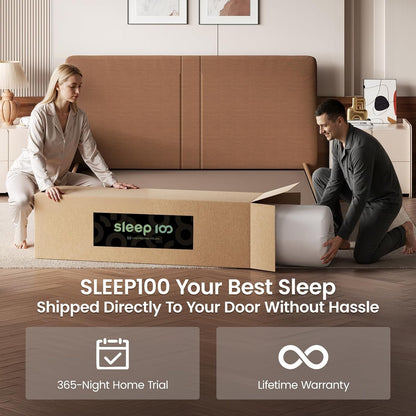 Sleep Firm Queen Mattress 12 Inches - Cooling Hybrid Single Mattresses with Extra Lumbar & Shoulder Support, Hotel Collection for Pain Relief - Fiberglass Free - 365 Night Trial8