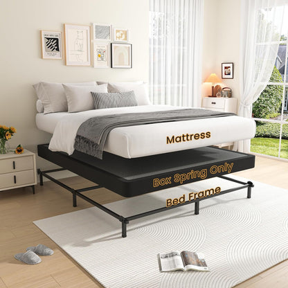 5 Inch King Box Spring Low Profile Metal Bed Base with Boxspring Cover | 3500 Lbs Black Heavy Duty Support, round Corner Design, Metal Mattress Foundation, No Squeaky, Easy Assembly, Noise Free6