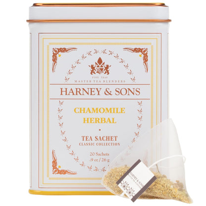 Classic Chamomile Herbal Tea, 20 Sachets in Tin | Egyptian Chamomile Flower Herbal Tea. Naturally Caffeine Free.2