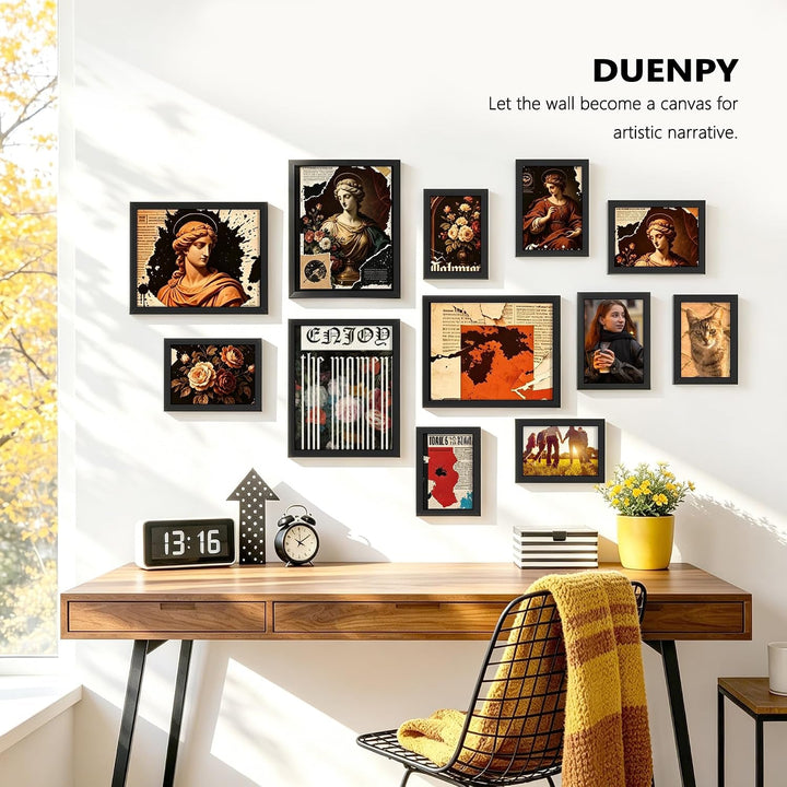 12 Pack Gallery Collage Frame Mixed Sizes Black+2