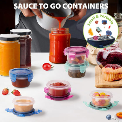 2.7 Oz Salad Dressing Container to Go with Leakproof Lids, 6 Pack6