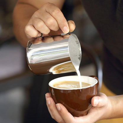 Stainless Steel Milk Frothing Pitcher Cappuccino Pitcher Pouring Jug Espresso Cup Creamer Cup for Latte Art, 12 Ounce (350 ML)8