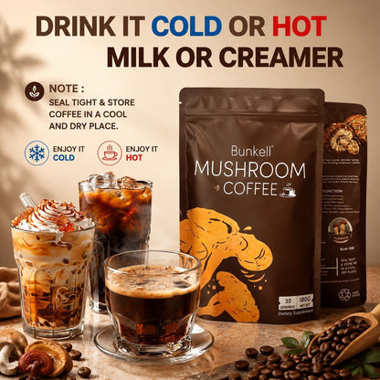 Mushroom Coffee, Instant Coffee Blend with 6 Adaptogenic Mushrooms (Lion'S Mane, Reishi, Cordyceps, Shiitake, King Trumpet & Turkey Tail) for Energy, Digestion & Immune Support, 30 Servings6