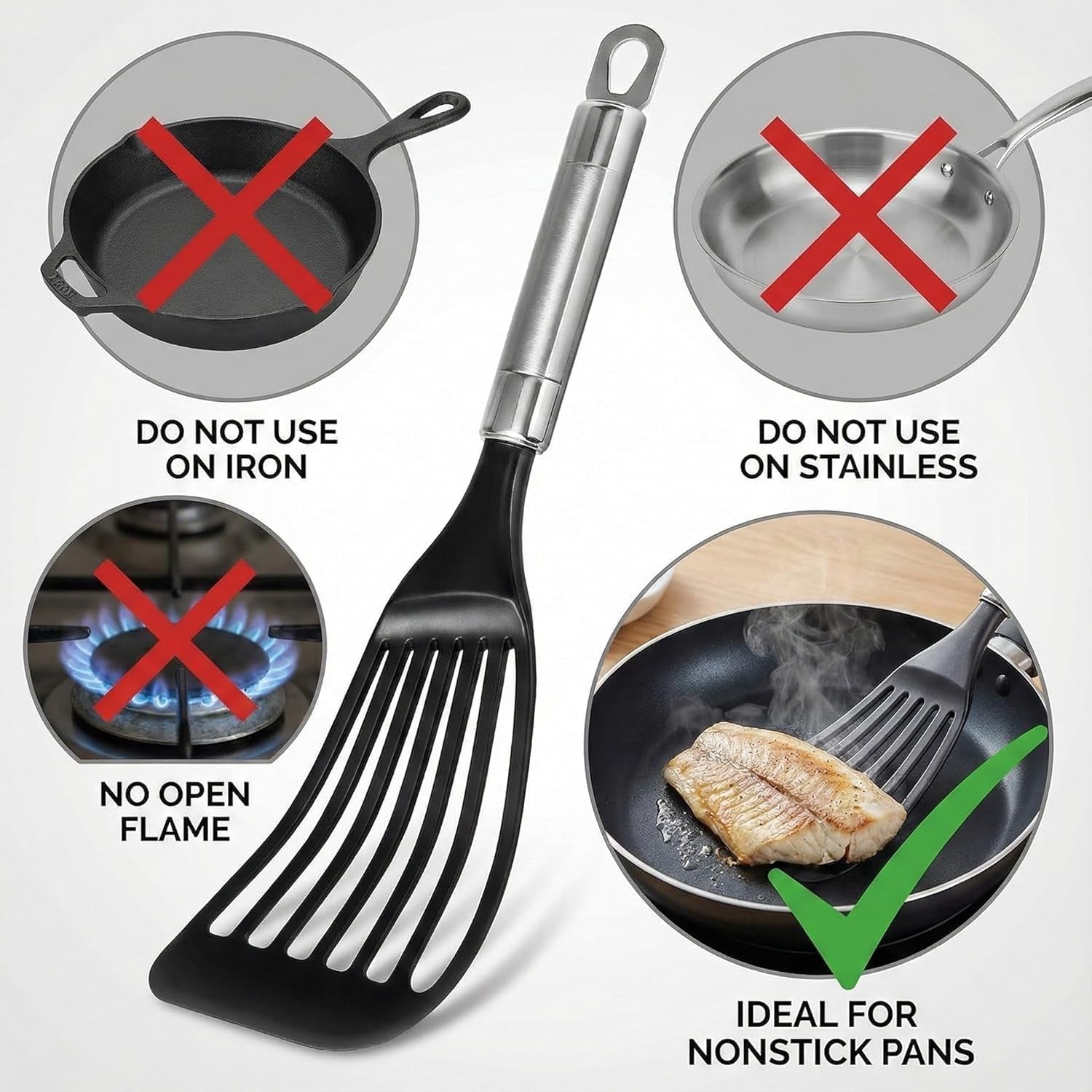 thin-flexible-fish-spatula-for-nonstick-cookware-black-egg-flipper-turner-w-hollow-steel-handle-slotted-angled-lfgb-complaint-nylon-blade-dishwasher-safe-silver-handle