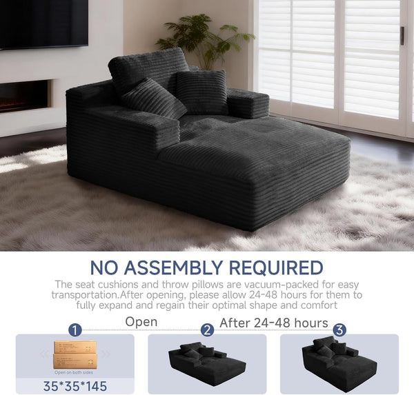 68" Oversized Boneless Chaise Lounge Chair, Cloud Reading Sofa7