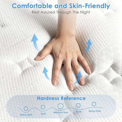 Queen Mattress 14 Inch, Hybrid Mattress in a Box, 7-Zone Motion Isolation3