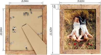 8X10 Picture Frame Set of 4, High Definition Real Glass Rustic Brown Frame, 8 X 10 Wood Photo Frames for Desktop Display and Wall Mounting2