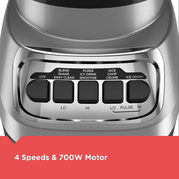 BLACK+DECKER Powercrush Multi-Function Blender with 6-Cup Glass Jar, 4 Speed Settings, Silver3