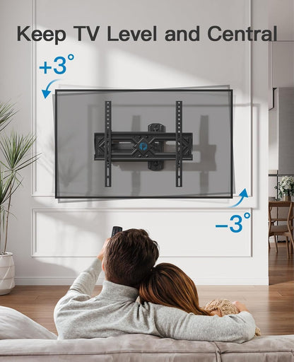 Full Motion TV Wall Mount for 26-65 Inch Flat Curved Tvs, Heavy Duty Single Articulating Arms, Corner TV Mount up to VESA 400X400Mm and 77Lbs, Support Swivel, Tilt, Level Adjustment6