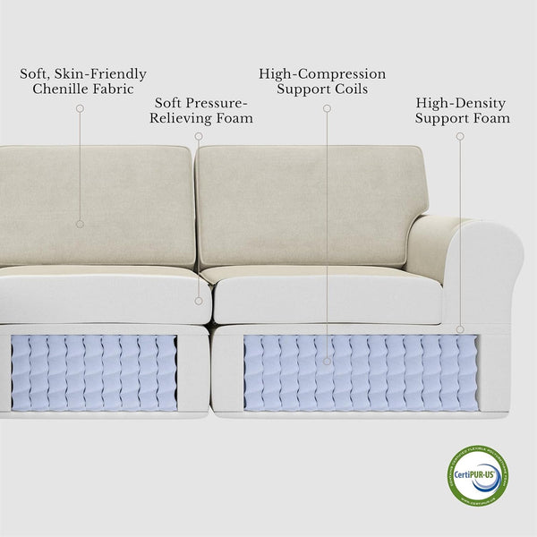 Sectional Boneless Couch, U Shaped Sofa for Living Room, Beige3