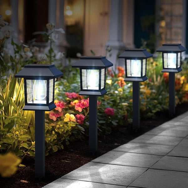 Solar Pathway Lights Outdoor,12 Pack Cool White 6000K Solar Lights,1