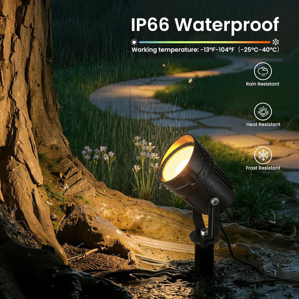 Low Voltage Landscape Lighting Kit, 6W 3000K Outdoor Spotlight 4 Pack5