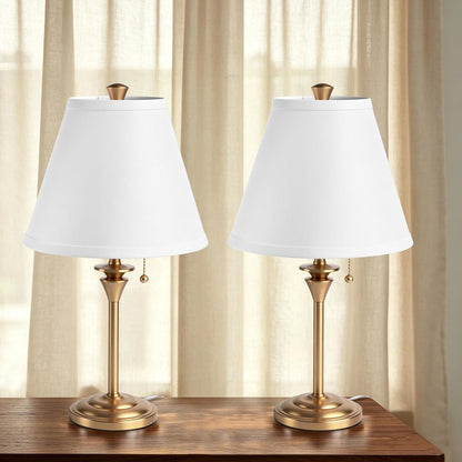Metal Table Lamp for Bedroom, Pack of 2, Golden Base (Bulb Not Included)1