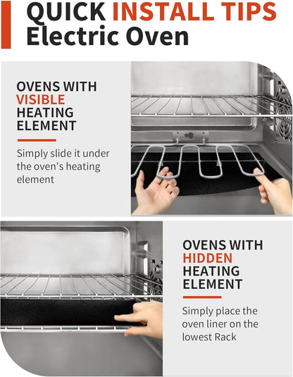 Oven Liners for Bottom of Oven - 2 Pack Large Heavy Duty Oven Mats, 17"X 25" Reusable Matt Liner for Electric, Gas, Toaster Ovens & Grills, BPA & PFOA Free, Kitchen Essentials, Black9