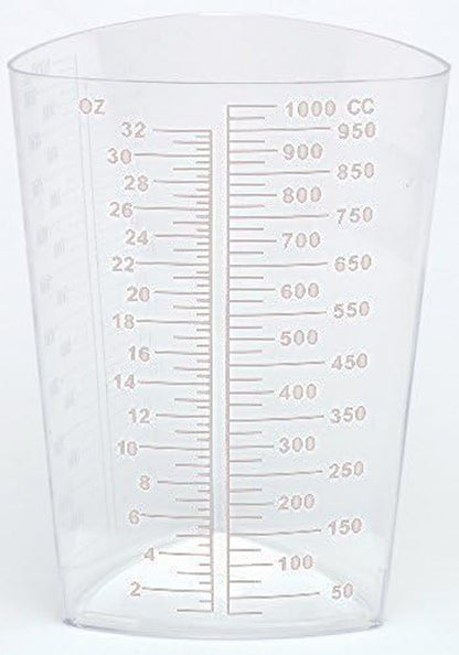 1000Ml Triangular Graduated Container, Translucent, PP (10 Count)1