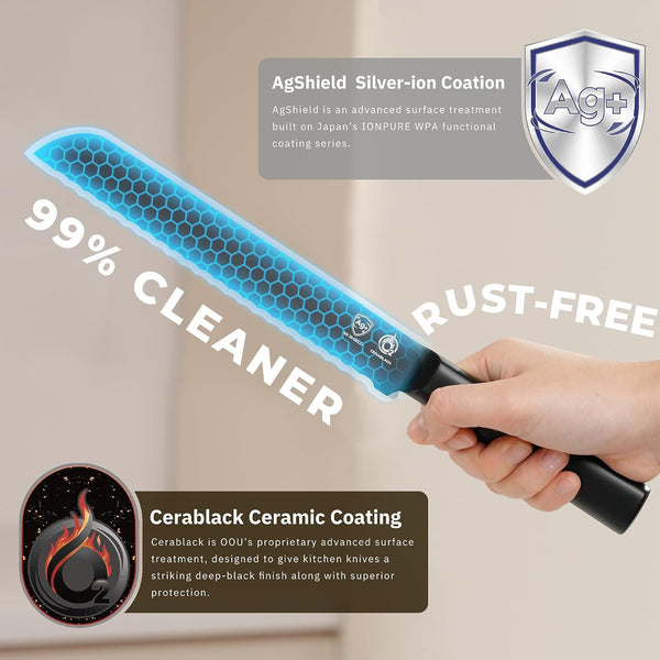 ® Black Blade 8 Inch Bread Knife with Agshield™ & Cerablack™ Technology, Rust-Resistant & Easy-Clean Finish, Serrated Edge for Sourdough, Bagels & Cake2