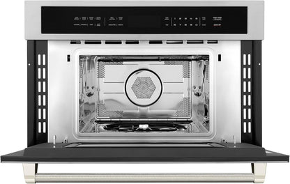 ZLINE Autograph Edition 30 In. 1.6 Cu Ft. Built-In Convection Microwave Oven in Stainless Steel and Polished Nickel Helix Handle (MWOZ-30-KPN)2