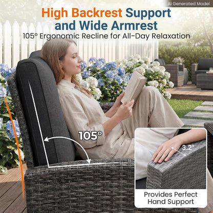 Patio Furniture Set, Wicker Outdoor Furniture for All Weather2