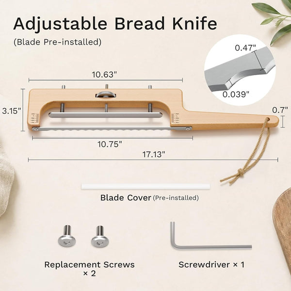 Bread Knife for Homemade Bread - Adjustable Bread Slicer with Quick Adjust6