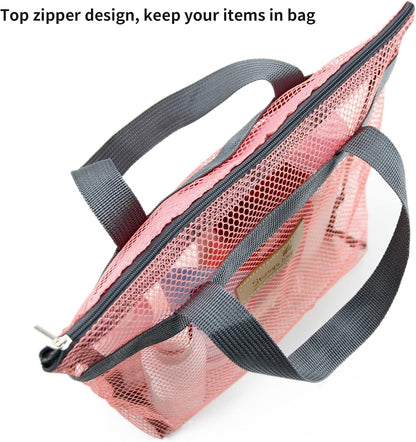 Mesh Shower Caddy Bag Portable Hanging Toiletry and Bath Organizer with Zipper for Travel, Gym, Camping, College Dorms, Beach6