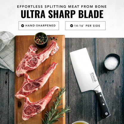 Cleaver Knife, 7" Meat Cleaver Butcher Knife for Meat Cutting3