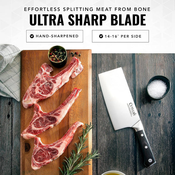 Cleaver Knife, 7" Meat Cleaver Butcher Knife for Meat Cutting3