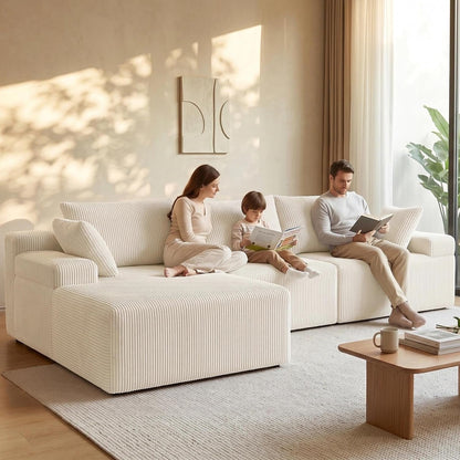 108" Sectional Boneless Couch Cloud Sofa for Living Room L Shaped3