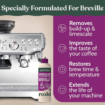 Breville Compatible Descaling Solution, 2 Pack | Specially Formulated to Clean & Descale Espresso Machine, 2 Uses per Bottle, Eco-Friendly, Carbon Neutral3
