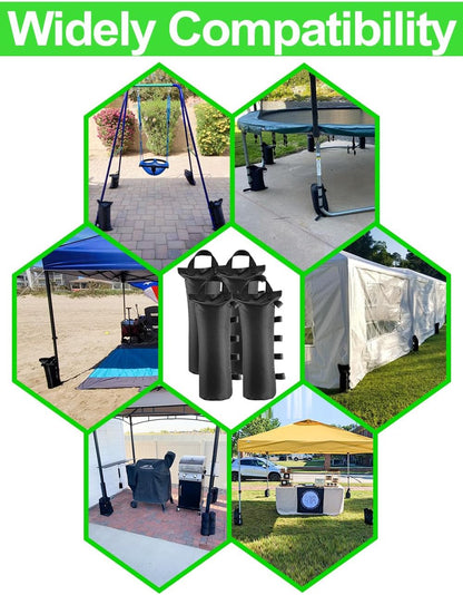120LBS Extra Large Heavy Duty Canopy Weights Sand Bags for Ez Pop up Canopy Tent Gazebo Outdoor Instant Sun Shelter Patio Umbrella, Upgraded 5 Full-Sized Magic Stick and 2 Nylon Handles, 4Pack7