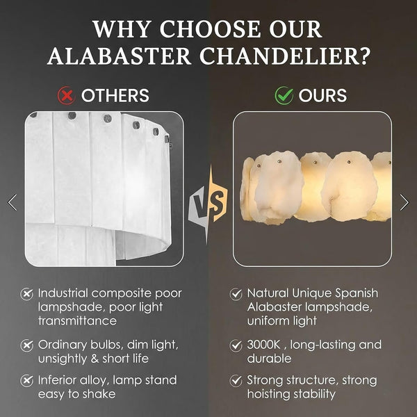 Alabaster Chandelier, 58 Inch Modern Rectangular Chandelier for Dining Room, Dimmable Linear Chandeliers for Kitchen Island, Natural Spanish Marble Stone Chandeliers for Dining Table, Living Room16