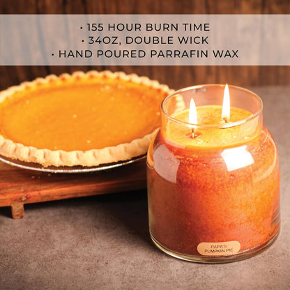 — Papa'S Pumpkin Pie - 34Oz Papa Scented Candle Jar with Lid - Keepers of the Light - 155 Hours of Burn Time, Gift for Women, Brown3