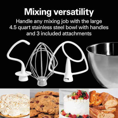 All-Metal 12-Speed Electric Stand Mixer, Tilt-Head, 4.5 Quarts, Pouring Shield, Licorice (63227)5