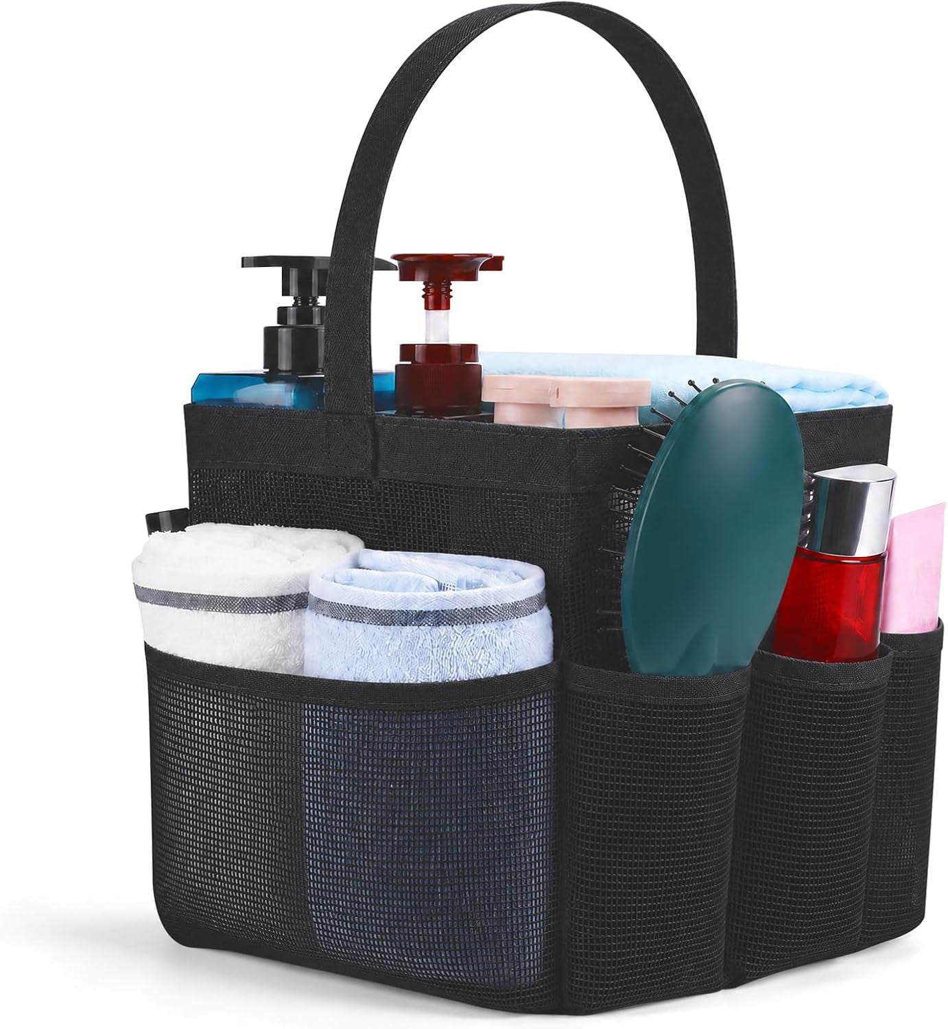 mesh-shower-caddy-portable-for-college-dorm-room-essentials-with-9-pockets-quick-dry-tote-bag-large-capacity-for-bathroom-beach-swimming-gym-camping-travel-essentials-1-pack