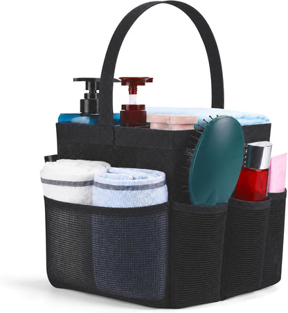 Mesh Shower Caddy Portable for College Dorm Room Essentials,With 9 Pockets, Quick Dry Tote Bag Large Capacity for Bathroom,Beach, Swimming, Gym, Camping,Travel Essentials, 1 Pack1