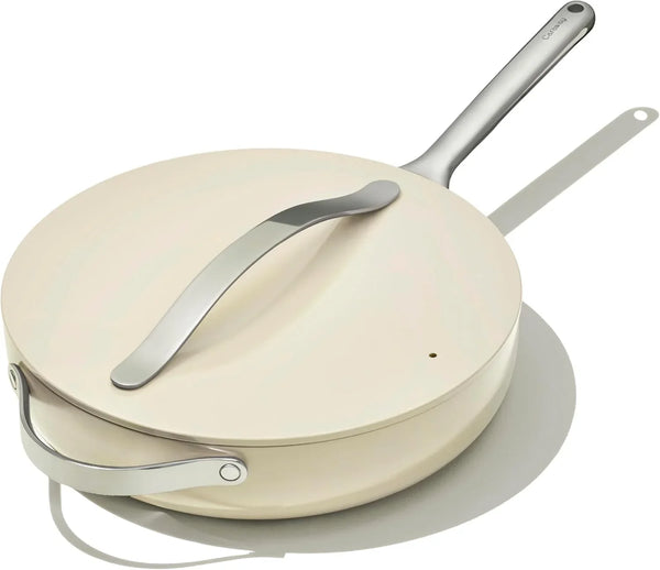 Caraway Non-Stick Ceramic Sauté Pan with Lid (4.5 Qt, 12") | Non-Toxic, PTFE and PFOA Free, Oven Safe and Compatible with All Stovetops (Gas, Electric and Induction), Cream1