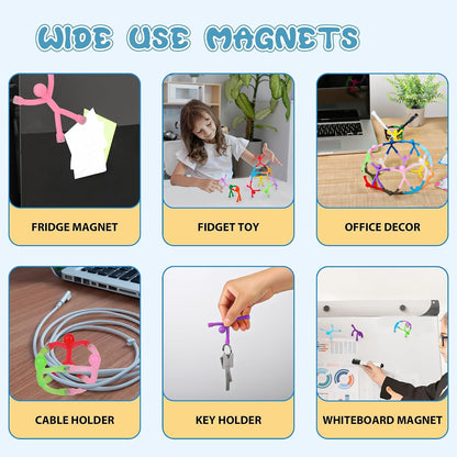 30Pcs Magnet Men, Magnetic Travel Toys, Cute Fidget Toys for Kids | Fun Magnet Airplane Car Road Trip Toddlers Activities Essential, Magnetic People Building Figures Decorative Gifts Stuffers6