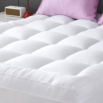 Full Size Mattress Topper Extra Thick, Cooling Plush Mattress Pad | Soft & Breathable Brushed Cover, down Alternative Fill, Pillow Top Bed Topper with 8-21" Deep Pocket1