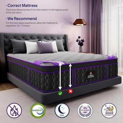 (Luxury Hotel) 16 Inch Firm King Size Hybrid Mattress in a Box8