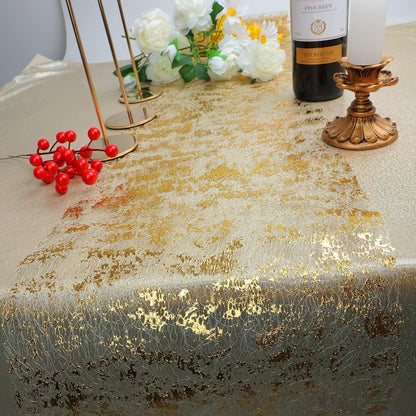2 Pieces Gold Table Runner, Sequin Glitter Foil Metallic Thin Mesh Runner Roll 11"X108", Gold Table Decorations for Event Party, Wedding, Birthday Party, Christmas4