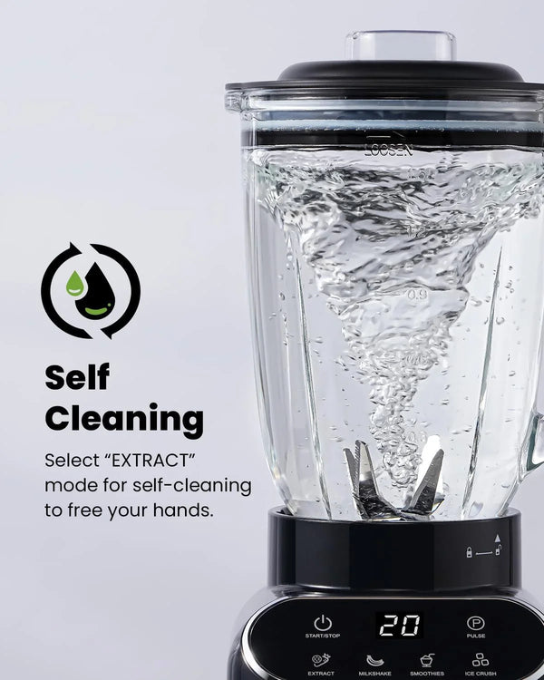 Smoothie Blender for Kitchen,1200W Glass Blender with 5 Smart Programs | Professional Blender with 52Oz Jar & 24Oz To-Go Cup, 6-Leaf Blade for Ice Cubes, Frozen Fruits, and Shakes, Self-Clean, Black7