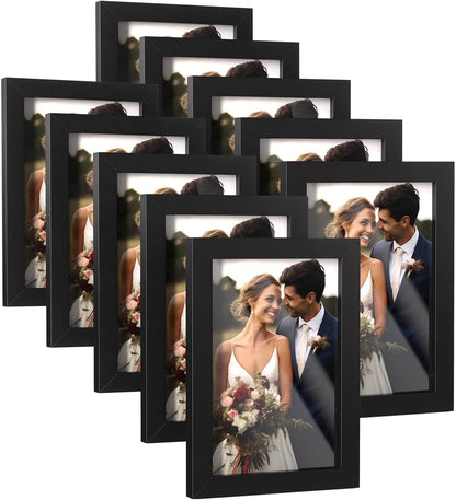 4X6 Picture Frame Set of 10, Wall or Tabletop Display, Black1
